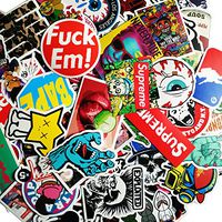 Skateboard Stickers, Random Mix Style Small Stickers with Sun Protection and Waterproof Functions for Skateboard, Suitcase, Snowboarding, Luggage, Water Bottles, Car, Bike, MTB, Laptops(100 Pack)