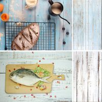 Selens 22x35.4 Inch (56x90cm) 2 in 1 Seamless Blue and White Wood Background Wooden Wall Photo Texture Photo Backdrop Paper for Picture Photography Props, Double Sided Pattern