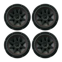 KICKER 700 Watt 10 Inch CompVR 2 Ohm Subwoofer Car Bass Power Sub (4 Pack)