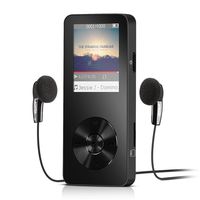 AGPtEK 16GB Portable MP3 Player(Expandable Up to 128GB), Music Player/Voice Recorder/FM Radio with HD Headphone and Adjustable Sport Armband, M28, Black