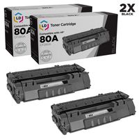 LD Compatible Toner Cartridge Replacements for HP 80A CF280A (Black, 2-Pack)
