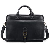 Kattee Business Laptop Briefcase, 15.6" Genuine Leather Tote Messenger Bag