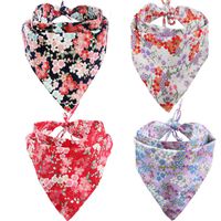 KZHAREEN 4 Pack Dog Bandanas Triangle Bibs Scarf Accessories Japanese Style Large