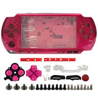 OSTENT High Quality Full Housing Shell Faceplate Case Part Replacement Compatible for Sony PSP 3000 Color Red