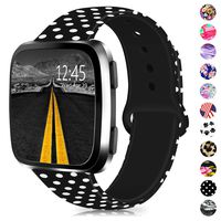 GeekSpark Bands Compatible with Fitbit Versa/Versa 2/Versa Lite SE,Soft Silicone Fadeless Pattern Printed Wristband Versa Smart Fitness Watch, Women Men
