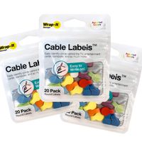 Cable Labels by Wrap-It Storage, Round, Multi-Color (60 Pack) Write On Cord Labels, Wire Labels, Cable Tags and Wire Tags for Cable Management and Identification for Electronics, Computers and More