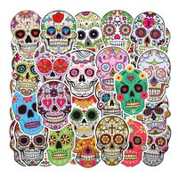 Beautymei Sugar Skull Stickers 50pcs Laptop Skull Decals for Laptop,Cars,Motorcycle,Bicycle,Luggage,Graffiti,Skateboard Stickers Hippie Decals Waterproof