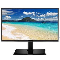 Rfiver Table Top TV Stand Base with Universal Mount Bracket for 27" to 55" TVs, Height Adjustment for Better Viewing, Black Tempered Glass Base and Strong Steel Design, UT4001