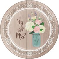 Creative Converting 428706 8-Count Sturdy Style 10-Inch Banquet Plate, Rustic Wedding, Multicolor