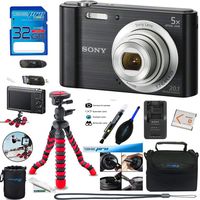 Sony W800 (Black) + 32GB Memory Card + Expo-Basic Accessory Bundle
