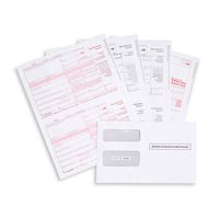 1099 MISC Forms 2019, 4 Part Tax Forms Kit, 25 Vendor Kit of Laser Forms Designed for QuickBooks and Accounting Software, 25 Self Seal Envelopes Included