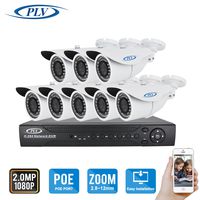 PLV 8CH 3MP NVR Network IP Security Camera System - 8 x HD 1080P 2.0 Megapixel 2.8~12mm Varifocal Zoom 100ft IR PoE IP Bullet Camera + NO Hard Drive - Support ONVIF Motion Detection