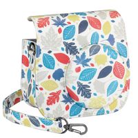 Blummy PU Leather Instax Mini 9 Camera Case for Fujifilm Instax Mini 8/ Mini 8+/ Mini 9 Instant Camera with Adjustable Strap and Pocket (Maple Leaf)