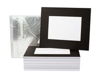 Golden State Art, Acid-Free Cardboard Frames,Pack of 25 Black 8x10 Slip in Mats for 5x7 Photo Pre-Adhesive with Backing Board,Paper Frames for Picture Holder,Includes 25 Clear Bags
