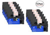 10/Pack Genuine Brother 1/2" (12mm) Red on White TZe P-touch Tape for Brother PT-2730, PT2730 Label Maker