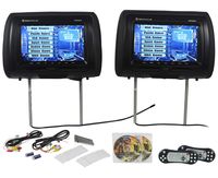 Rockville RVD951-BK 9" Black Dual DVD/USB/HDMI/SD Car Headrest Monitors + Games