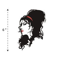 (TK-233) Amy Winehouse - Waterproof Vinyl Sticker for Laptops Tablets Cars Motocycles Bicycle Skateboard Luggage Or Any Flat Surface (6")