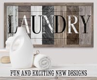 Laundry in Multi Pattern - Large Canvas (Not Printed on Wood) - Stretched on a Heavy Wood Frame - Ready to Hang - Perfect Laundry Room Decor - Makes a Great Housewarming Gift Under $50