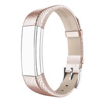 SWEES Genuine Leather Bands Compatible with Alta & Alta HR, Genuine Leather Band with Buckle Replacement Wristband Small & Large Women Men, Silver, Gold, Black, Brown, Pink, Grey