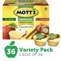 Mott's Apple & Cinnamon Variety Pack Applesauce, 4 Ounce Cup, 36 Count