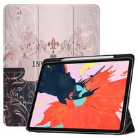 Lyperkin IPad Pro 12.9 Inch 2018 Case, Premium Leather Slim Folding Stand Folio Cover for New Apple Tablet with Auto Wake/Sleep, Pencil Holder Slot, Multiple Viewing Angles, Microfiber Lining
