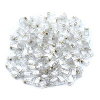 Dasunny 100Pcs RJ9 Plug RJ22 Plug Modular Phone Headset Jack Connector for RJ9/RJ10/RJ22 Telephone Flat Cable