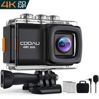 COOAU Action Camera 4K 20MP HD WiFi 98ft Waterproof Sports Camera Underwater Camcorder, 170° Wide-Angle with EIS Sony Sensor, External Mic, Carrying Case Includes Mounting Accessories and 2 Batteries