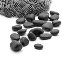 Royal Imports 5lb Large Decorative Ornamental River Pebbles Rocks for Landscaping, Home Decor etc. (Not for Aquariums) with Netted Bag, Black