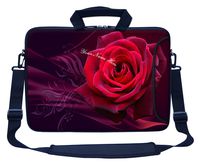 Meffort Inc Custom/Personalized Laptop Bag with Side Pocket & Shoulder Strap for Notebook Ultrabook Chromebook, Customized Your Name (13.3 Inch, Red Rose)