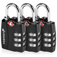 TSA Approved Luggage Locks, Fosmon (3 Pack) Open Alert Indicator 3 Digit Combination Padlock Codes with Alloy Body for Travel Bag, Suit Case, Lockers, Gym, Bike Locks or Other