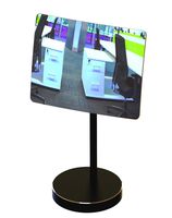 Desk and Cubicle Mirror to See Behind You, Black Stand with Detachable Wide Angle Real Glass Mirror, Small & Discrete, Beautiful Design, Perfect Curvature for an exceptionally Clear View