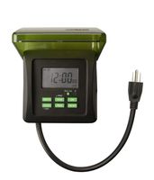 Woods 50015WD Outdoor 7-Day Heavy Duty Digital Plug-in Timer, 2 Grounded Outlets, Weatherproof, Perfect for Automating Holiday/Christmas Lights, 3/4 Horse Power, Energy Saving Precision Programming, Black & Green