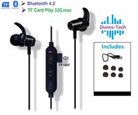 Wireless Bluetooth Sports Fitness Headphones V4.2, TF Card (Micro-SD) Slot for Playing Songs | Suitable for Music or Phone Calls During Activities (Black)