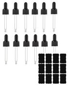 12 Glass Eye Droppers 15ml (1/2 Ounce) Essential Oil Bottles Pack of 12 Pre-Assembled Droppers Plus 12 Chalkboard Stickers. Compatible with doTERRA and Young Living 15 ml Bottles