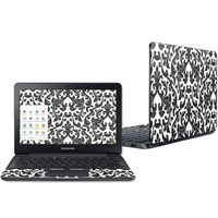 Mightyskins Skin Compatible with Samsung Chromebook 3 11.6" - Black Damask | Protective, Durable, and Unique Vinyl Decal Wrap Cover | Easy to Apply, Remove, and Change Styles | Made in The USA