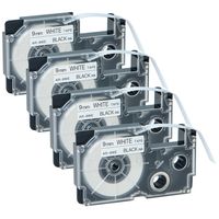 GREENCYCLE 4 Pack Compatible XR-9WE XR-9WE2S Black on White Label Tape 3/8"(9mm) x 26' (8m) for KL-60 KL-60SR KL-750 KL-750B KL-750BA KLP1000 Label Printer