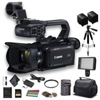 Canon XA40 Professional UHD 4K Camcorder (3666C002) W/Extra Battery, Soft Padded Bag, 64GB Memory Card, LED Light, UV Filter, Tripod and More Starter Bundle