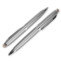 ASUS Zenbook UX305 Stylus Pen, BoxWave [EverTouch Meritus Capacitive Styra] Capacitive Stylus with Rollerball Pen for ASUS Zenbook UX305 - Metallic Silver
