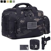DBTAC Gun Range Bag Small | Tactical 2X Pistol Shooting Range Duffle Bag with Lockable Zipper for Handguns and Ammo (Black Camo)