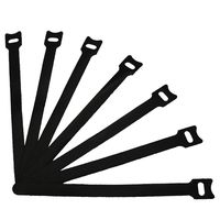 8 Inch Reusable Cable Ties Microfiber Cloth Hook and Loop Cable Straps Ultra Thin Network Wire Management Organizer/Black-50 Pcs
