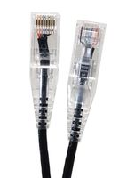 Micro Connectors E08-003B-SLIM 3' Ultra Slim Cat6 UTP RJ45 Patch Cable, Black