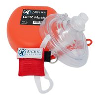 CPR Mask (with Bonus Keychain CPR Mask), First Aid Face Shield with One-Way Breath Valve, Archer MedTech Brand