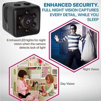 Eubell Mini Sport Camera SQ11 Black HD Photograph Night Vision Sports Camera 1280 x 960 for Home and Office Surveillance