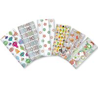 Jillson Roberts 48-Count Christmas Cello Bags with Twist Ties Available in 4 Different Assortments, Emojis and Swirling Snowmen