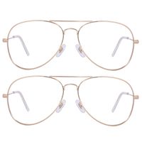 Maxjuli 2 Pack Blue Light Blocking Glasses for Men Women,Computer Reading Gaming Aviator Glasses（Gold+Gold)
