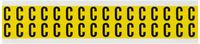 Brady 1520-C,  15 Series Number & Letter Card, 3/4" Height x 9/16" Width, Black on Yellow, Legend "C"  (32 per Card)