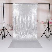 TRLYC 48x108" Hot Sale Silver Sequin Party Photo Backdrop Shimmer Curtain For Wedding