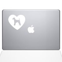 The Decal Guru Heart Airedale Terrier Decal Vinyl Sticker, 12" MacBook, White (1602-MAC-12M-W)