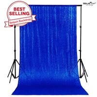 ShinyBeauty Royal Blue Sequin Backdrop 48inx84in Blue Home Decor Backdrop Stand 4FTx7FT