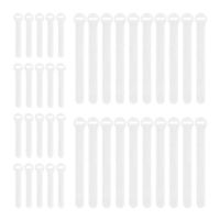 Wrap-It Storage Self-Gripping Reusable Cable Ties, White, 40 Pack (20 4" Straps, 20 8" Straps) - Hook and Loop Cord and Wire Organizer for Computer, PC, and Desk Cable Management